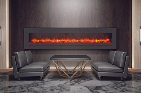 Image of Sierra Flame 96 inch Wall Mount Linear Electric Fireplace - Heater - Electric Fireplaces Depot