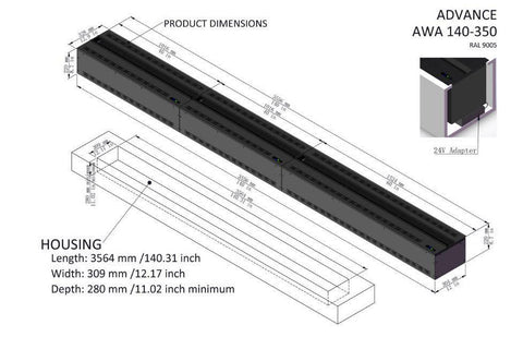 Image of Aquafire Water Vapor 40'' Built-In Electric Fireplace Insert | Water Mist Electric Fireplace | AWA-40-100 | Electric Fireplaces Depot