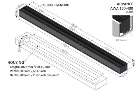 Image of Aquafire Water Vapor 40'' Built-In Electric Fireplace Insert | Water Mist Electric Fireplace | AWA-40-100 | Electric Fireplaces Depot