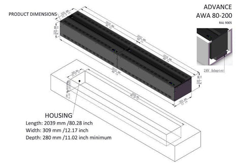 Image of Aquafire Water Vapor 40'' Built-In Electric Fireplace Insert | Water Mist Electric Fireplace | AWA-40-100 | Electric Fireplaces Depot