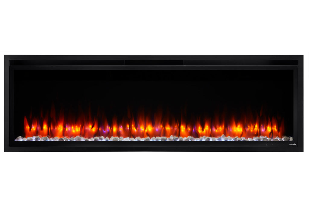 Hearth & Home SimpliFire Allusion Platinum 60 inch Wall Mount Recessed Linear Electric Fireplace Insert | SF-ALLP60-BK | Electric Fireplaces Depot