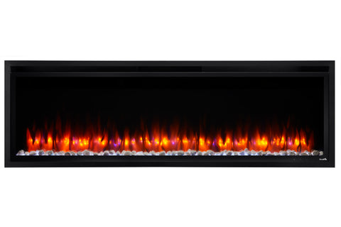 Image of Hearth & Home SimpliFire Allusion Platinum 60 inch Wall Mount Recessed Linear Electric Fireplace Insert | SF-ALLP60-BK | Electric Fireplaces Depot
