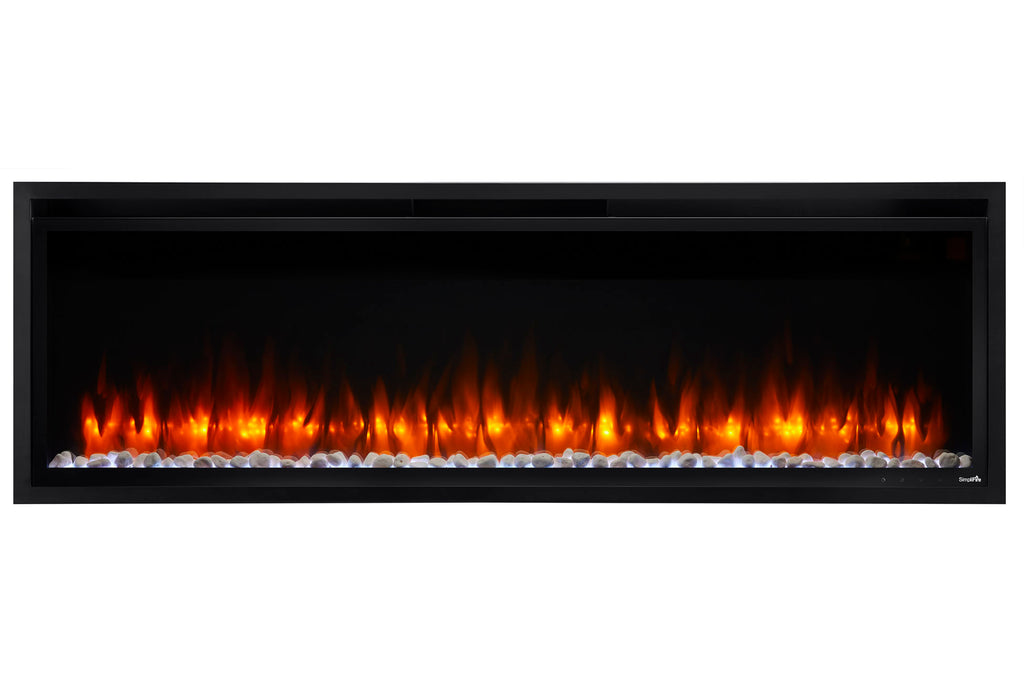 Hearth & Home SimpliFire Allusion Platinum 60 inch Wall Mount Recessed Linear Electric Fireplace Insert | SF-ALLP60-BK | Electric Fireplaces Depot