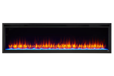 Image of Hearth & Home SimpliFire Allusion Platinum 72 inch Wall Mount Recessed Linear Electric Fireplace Insert | SF-ALLP72-BK | Electric Fireplaces Depot