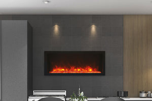 Returned Amantii Panorama 40-in Extra Slim Built-in Indoor Outdoor Electric Fireplace - Heater - BI-40XTRASLIM