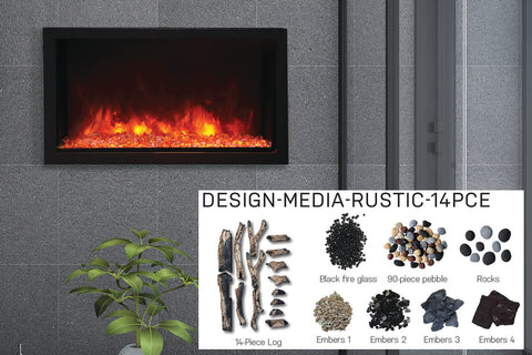 Image of Amantii Panorama 40-in Deep Tall Built-in Indoor & Outdoor Electric Fireplace - Heater - BI-40-DEEP-XT - Electric Fireplaces Depot