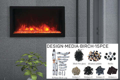 Image of Amantii Panorama 40-in Deep Tall Built-in Indoor & Outdoor Electric Fireplace - Heater - BI-40-DEEP-XT - Electric Fireplaces Depot