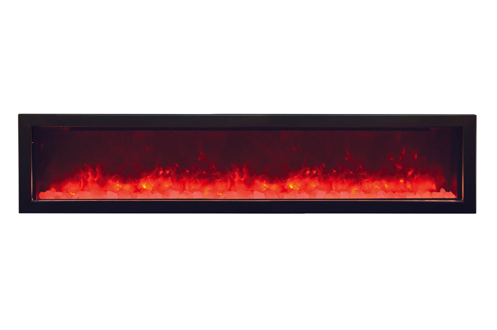 Amantii Panorama 88 inch Slim Built-in Indoor & Outdoor Electric Fireplace - Heater - BI-88-SLIM-OD - Electric Fireplaces Depot
