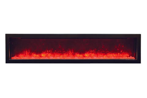 Image of Amantii Panorama 88 inch Slim Built-in Indoor & Outdoor Electric Fireplace - Heater - BI-88-SLIM-OD - Electric Fireplaces Depot
