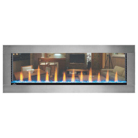 Napoleon Clearion Elite 50 in See Through Built in Electric Fireplace Stainless Steel - NEFBD50HE- NEFBD50HE-SS-TRIM