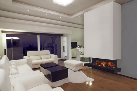 Image of Electric Modern Evonicfires 60 Inch Built-In 3-sided Electric Fireplace - ESER-60-3S - Electric Fireplaces Depot