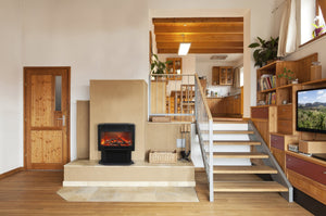 Sierra Flame 26-inch Freestanding Electric Fireplace w/ 11-pce Log Set