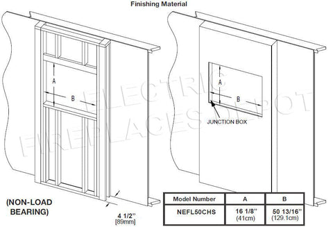 Image of Napoleon Alluravision 50-inch Wall Mount Electric Fireplace - Slim - Linear - NEFL50CHS - NEFL50CHS1 - Electric Fireplaces Depot