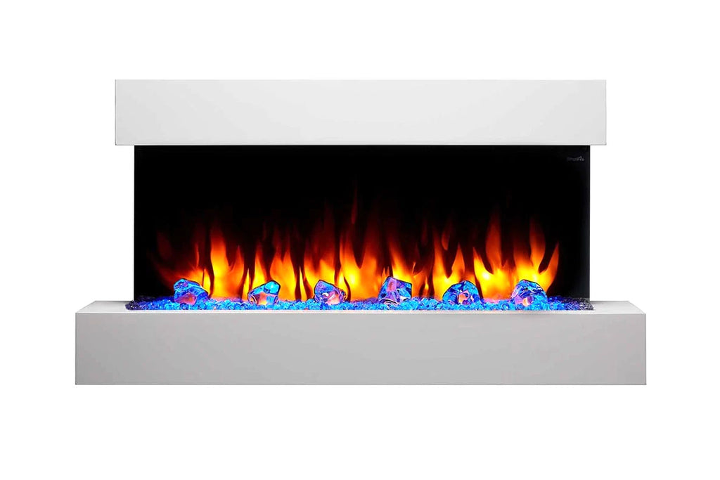 Hearth & Home SimpliFire Format 43-inch Floating Mantel Wall Mount Electric Fireplace in White SF-FM43-WH