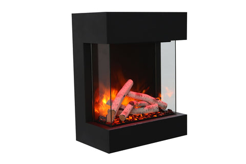 Image of Amantii 2025WM Cube 3-Sided View Built In Indoor & Outdoor Electric Fireplace - Heater - CUBE-2025WM - Electric Fireplaces Depot