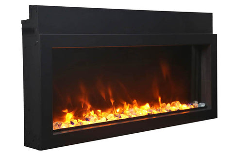 Amantii Panorama 30-in Extra Slim Built-in Indoor & Outdoor Electric Fireplace - Heater - BI-30XTRASLIM - Electric Fireplaces Depot