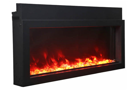 Image of Returned Amantii Panorama 40-in Extra Slim Built-in Indoor Outdoor Electric Fireplace - Heater - BI-40XTRASLIM