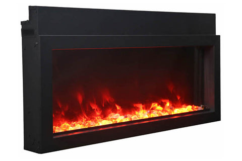 Image of Amantii Panorama 30-in Extra Slim Built-in Indoor & Outdoor Electric Fireplace - Heater - BI-30XTRASLIM - Electric Fireplaces Depot