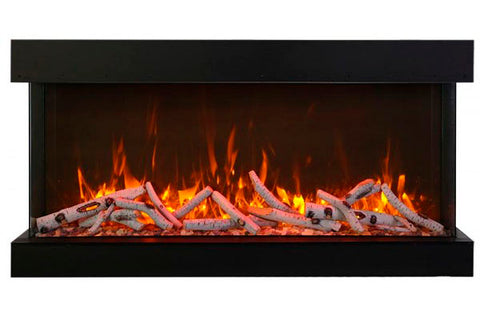 Image of Amantii Tru View Extra Tall Deep 60-inch 3-Sided View Built In Indoor & Outdoor Electric Fireplace with Heater | 60-TRV-XT-XL | Electric Fireplaces Depot