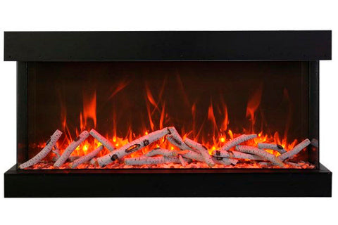 Image of Amantii Tru View Extra Tall Deep 40-inch 3-Sided View Built In Indoor & Outdoor Electric Fireplace with Heater | 40-TRV-XT-XL | Electric Fireplaces Depot