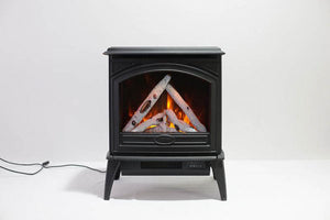 Sierra Flame 23-inch Cast Iron Freestanding Electric Stove - Electric Fireplace Heater - Logs Set - Electric Fireplaces Depot
