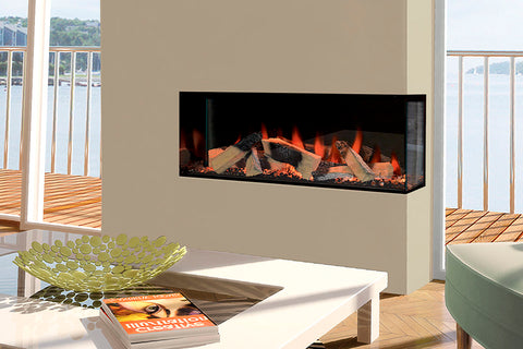 Electric Modern Evonicfires Halo Series 40-inch Built-In 2 sided Corner Electric Fireplace - Kiruna | EV-FP-Halo-KIRUNA | Electric Fireplaces Depot