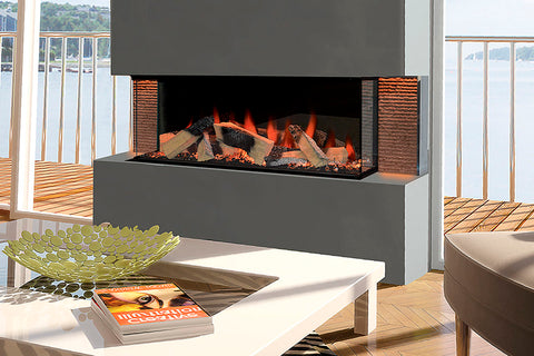 Image of Electric Modern Evonicfires Halo Series 40-inch Built-In 3-sided Electric Fireplace - Kiruna | EV-FP-Halo-KIRUNA | Electric Fireplaces Depot