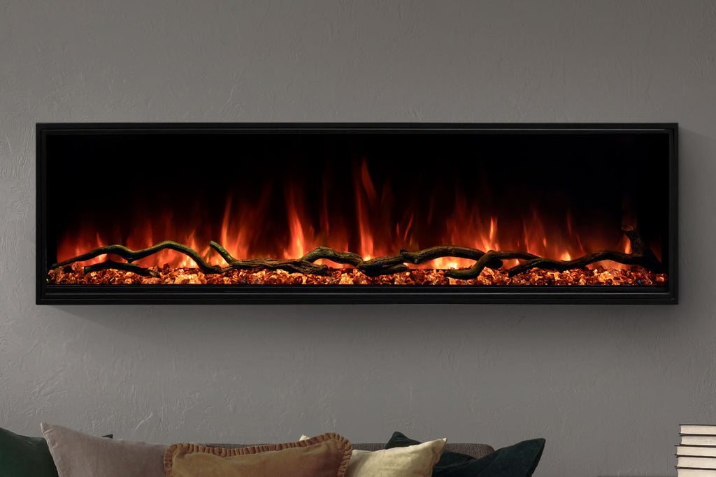 Modern Flames Landscape Pro Slim 96-inch Built In Wall Mount Linear Electric Fireplace | LPS-9614 | Electric Fireplaces Depot