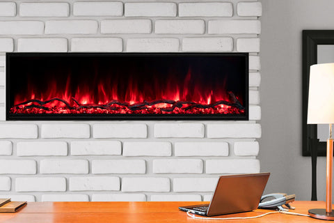 Modern Flames Landscape Pro Slim 56-inch Built In Wall Mount Linear Electric Fireplace | LPS-5614 | Electric Fireplaces Depot