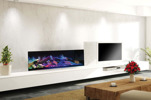Image of Electric Modern Evonicfires Halo Series 40-inch Built-In Linear Electric Fireplace - Kiruna | EV-FP-Halo-KIRUNA | Electric Fireplaces Depot