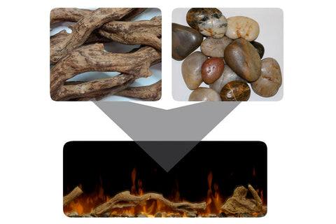 Driftwood and River Rocks Media Accessories for Dimplex Ignite XLF and Prism BLF Models
