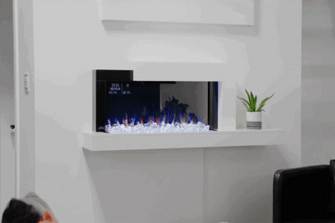 Image of Napoleon Stylus Cara Elite White Wall Mount Electric Fireplace with WiFi | Smart Mantel with Shelf | NEFP32-5019W-IOT
