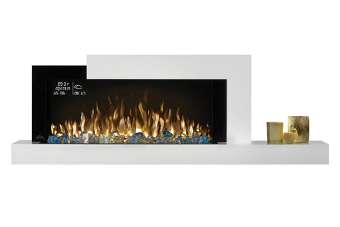 Image of Napoleon Stylus Cara Elite Smart 60'' White Wall Mount Electric Fireplace with Shelf