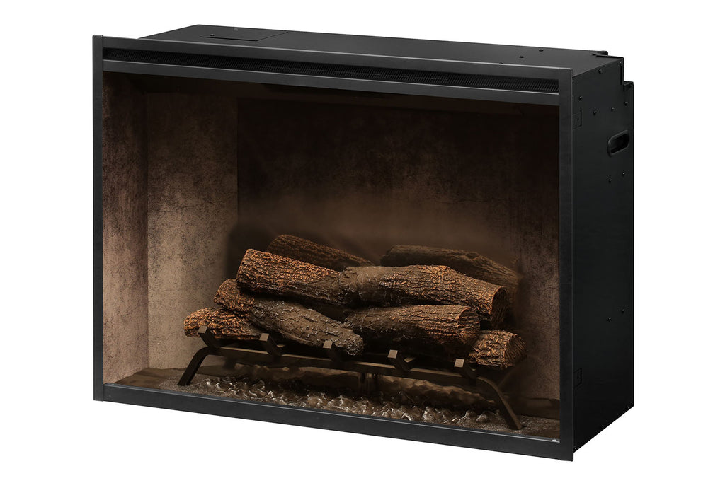 Dimplex Revillusion 36 inch Built In Electric Fireplace Weathered Concrete - Firebox - Heater - RBF36WC - Electric Fireplaces Depot