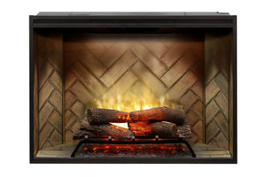 Dimplex Revillusion 42 inch Built-In Electric Fireplace with Herringbone Brick - Firebox - Heater - RBF42 - Electric Fireplaces Depot