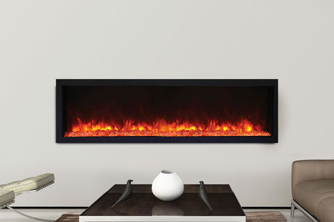Image of Remii 55 Inch Extra Slim Built-In Indoor Outdoor Electric Fireplace | Heater | 102755-XS | Electric Fireplaces Depot