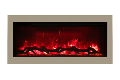 Amantii Symmetry 34'' Built In Fully Recessed Flush Mount Linear Indoor & Outdoor Electric Fireplace | SYM-34 | Electric Fireplaces Depot 
