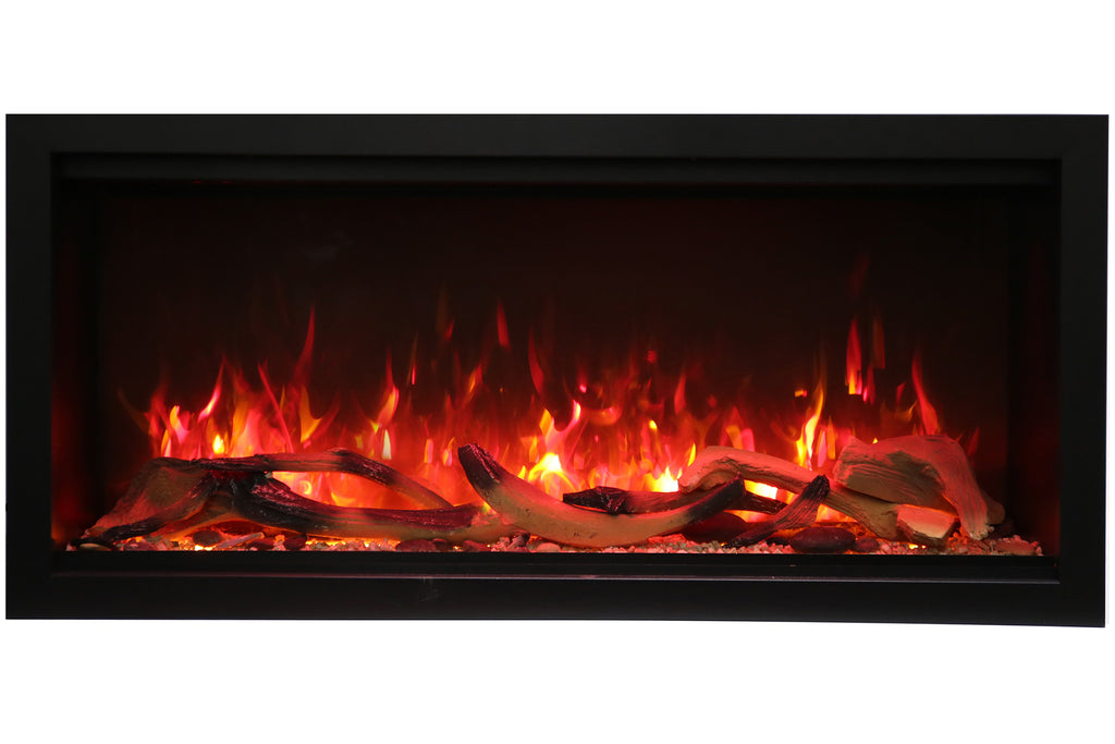 Amantii Symmetry 42'' Built In Fully Recessed Flush Mount Linear Indoor & Outdoor Electric Fireplace | Extra Tall Deep | SYM-42-XT | Electric Fireplaces Depot