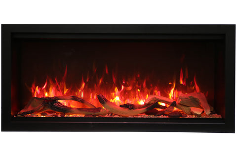 Image of Amantii Symmetry 50'' Built In Fully Recessed Flush Mount Linear Indoor & Outdoor Electric Fireplace | Extra Tall Deep | SYM-50-XT | Electric Fireplaces Depot
