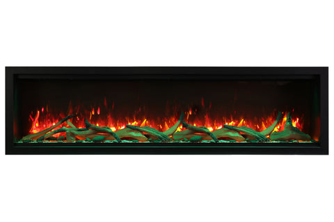 Image of Amantii Symmetry 88'' Built In Fully Recessed Flush Mount Linear Indoor & Outdoor Electric Fireplace | Extra Tall Deep | SYM-88-XT | Electric Fireplaces Depot
