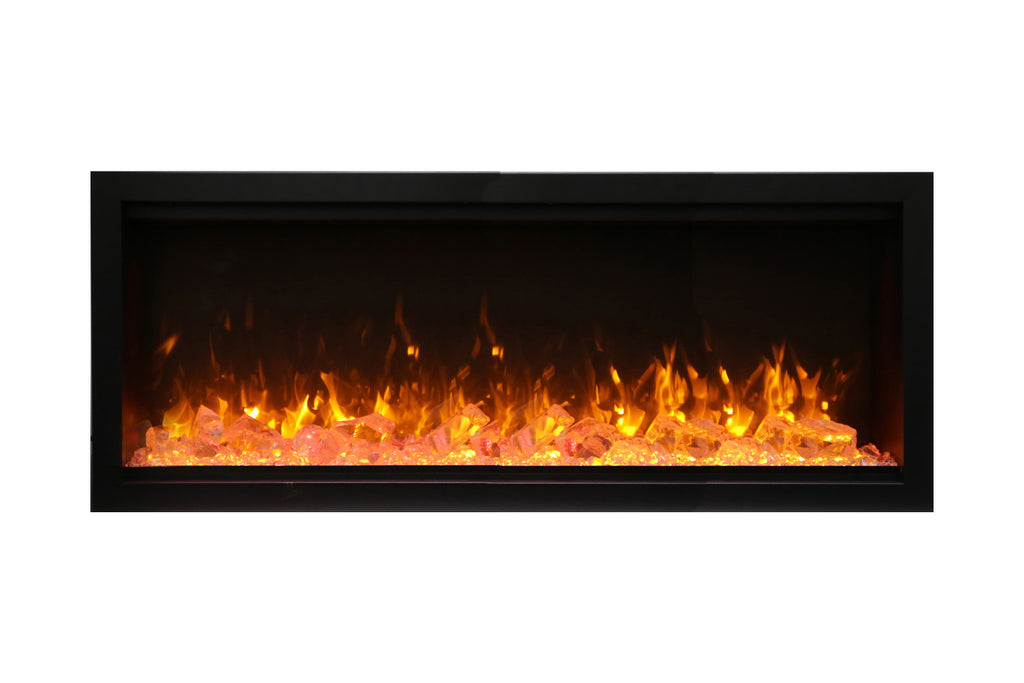 Amantii Symmetry 88'' Built In Fully Recessed Flush Mount Linear Indoor & Outdoor Electric Fireplace | Extra Tall Deep | SYM-88-XT | Electric Fireplaces Depot
