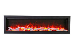 Amantii Symmetry Bespoke 50'' Wall Mount / Recessed Linear Indoor/Outdoor Electric Fireplace