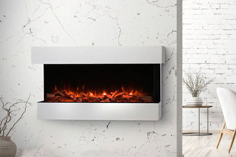 Image of SimpliFire Scion Trinity 50 in Wall Mount Electric Fireplace Mantel Package - SF-SCT43-BK SF-SCT43-MANTEL
