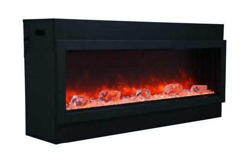 Amantii Panorama 40 inch Slim Built-in Indoor & Outdoor Electric Fireplace – Heater – BI-40-SLIM-OD – Electric Fireplaces Depot