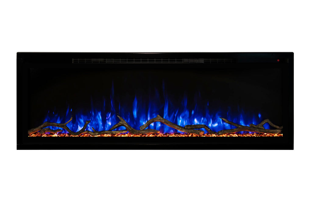 Modern Flames Allwood Fireplace Media Wall in Coastal Sand - Spectrum Slimline 60 Electric Fireplace - AFWS-CS | SPS-60B