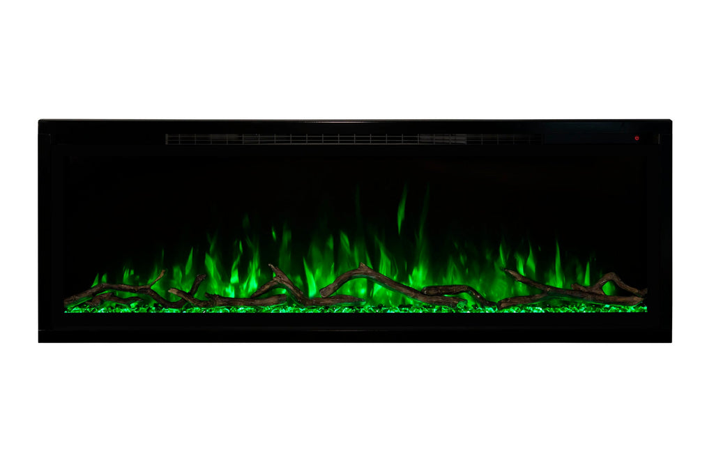 Modern Flames Allwood Fireplace Media Wall in Coastal Sand - Spectrum Slimline 60 Electric Fireplace - AFWS-CS | SPS-60B