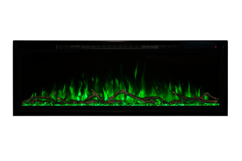 Image of Modern Flames Allwood Fireplace Media Wall in Coastal Sand - Spectrum Slimline 60 Electric Fireplace - AFWS-CS | SPS-60B