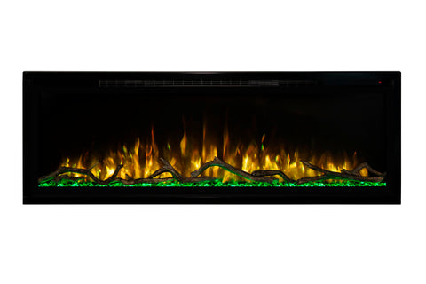 Modern Flames Spectrum Slimline 50 inch Wall Mount Built in Electric Fireplace Insert | Fully Recessed 4'' Wall | SPS-50B | Electric Fireplaces Depot