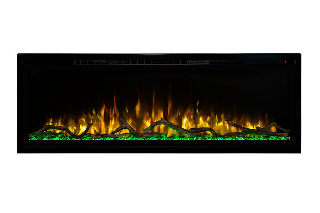 Modern Flames Spectrum Slimline 60 inch Wall Mount Built in Electric Fireplace Insert | Fully Recessed 4'' Wall | SPS-60B | Electric Fireplaces Depot