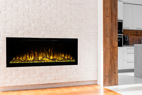 Modern Flames Spectrum Slimline 50 inch Wall Mount Built in Electric Fireplace Insert | Fully Recessed 4'' Wall | SPS-50B | Electric Fireplaces Depot